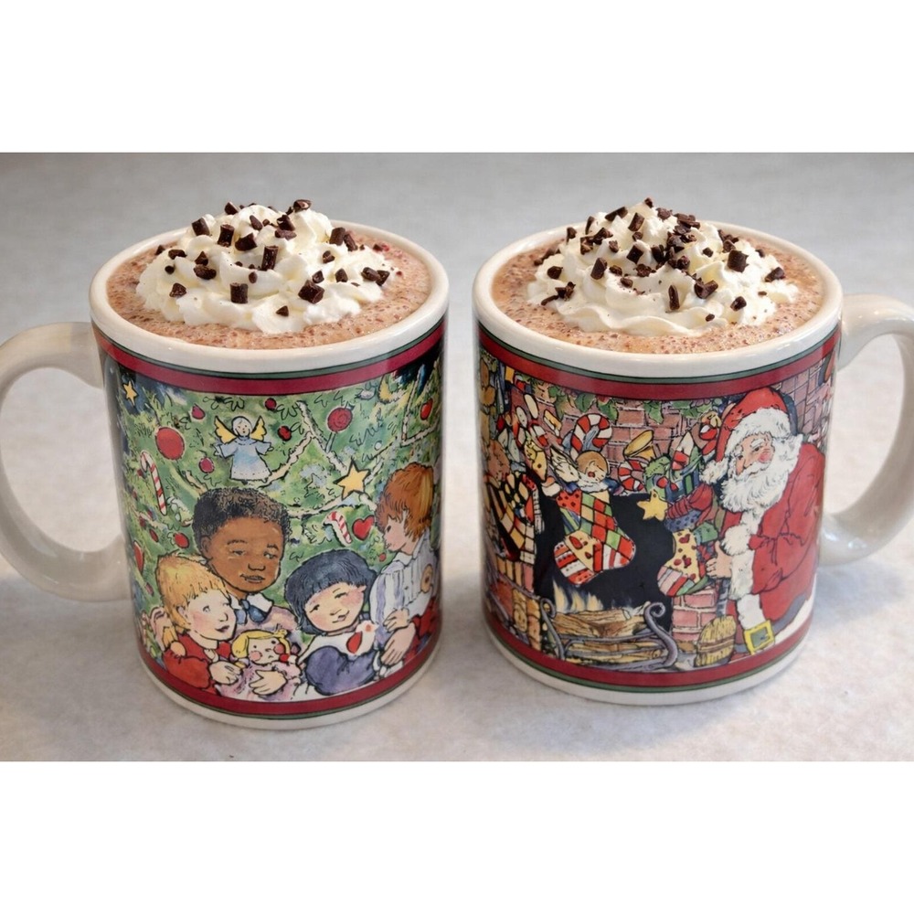 Susan Winget Santa Set 2 Certified International Christmas Mugs OS Multicolor